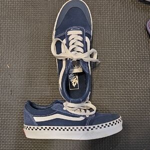 Vans Navy and White Checkered Sneakers